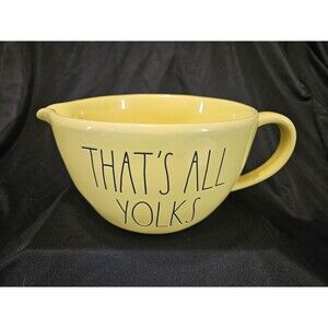 Never Used Rae Dunn Yellow Batter 5.25" T Mixing Bowl w/ Spout That’s All Yolks
